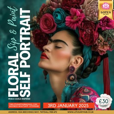 Sip & Paint Party - Frida Kahlo Inspired - Floral Self Portrait