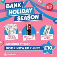 Bank Holiday Season - Buzz Bingo Edinburgh Meadowbank 09/05 at Buzz Bingo Edinburgh