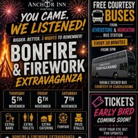 Bonfire & Fireworke Extravaganza 07/11/26 at The Anchor Inn Hartshill