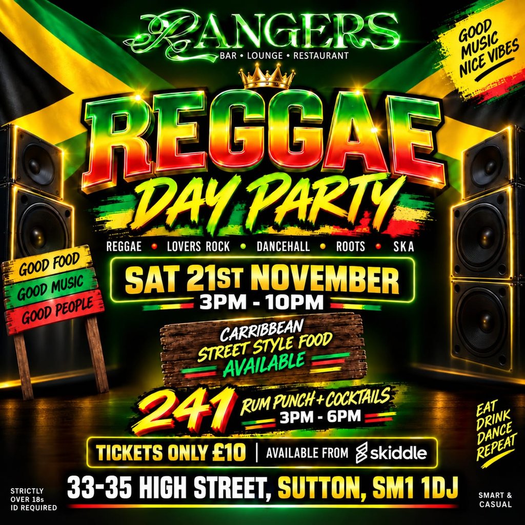 Reggae Day Party at Ranger's Bar Lounge And Restaurant, Sutton