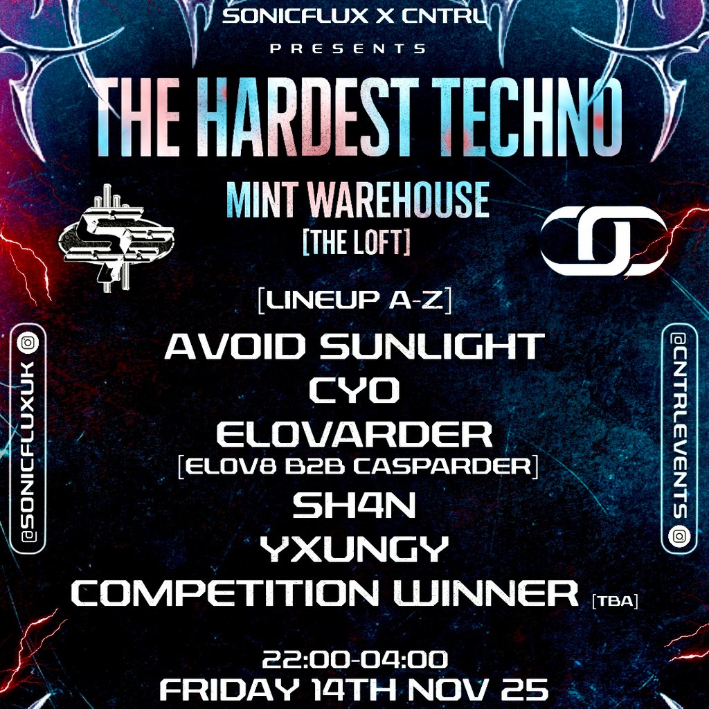 SONICFLUX x CNTRL Presents: THE HARDEST TECHNO