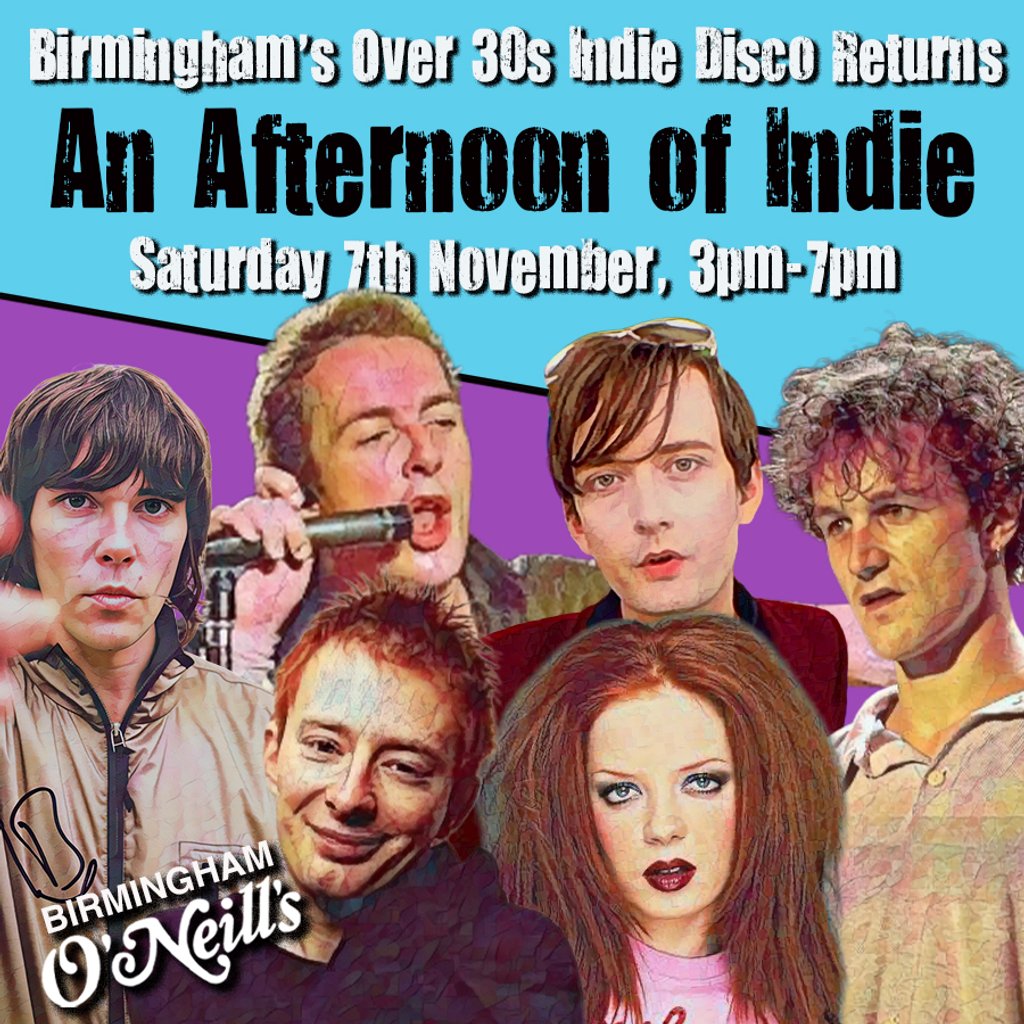 An Afternoon of Indie: BIRMINGHAM (over 30s), 3pm-7pm Image