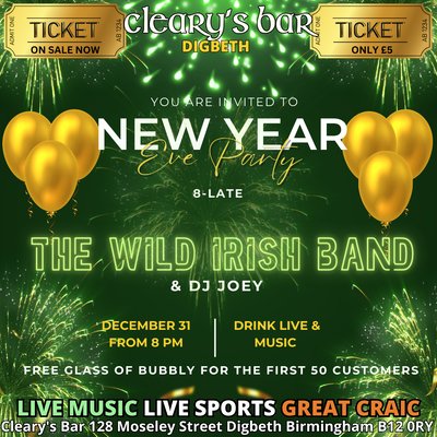 Cleary's Bar Digbeth New Years Eve Party