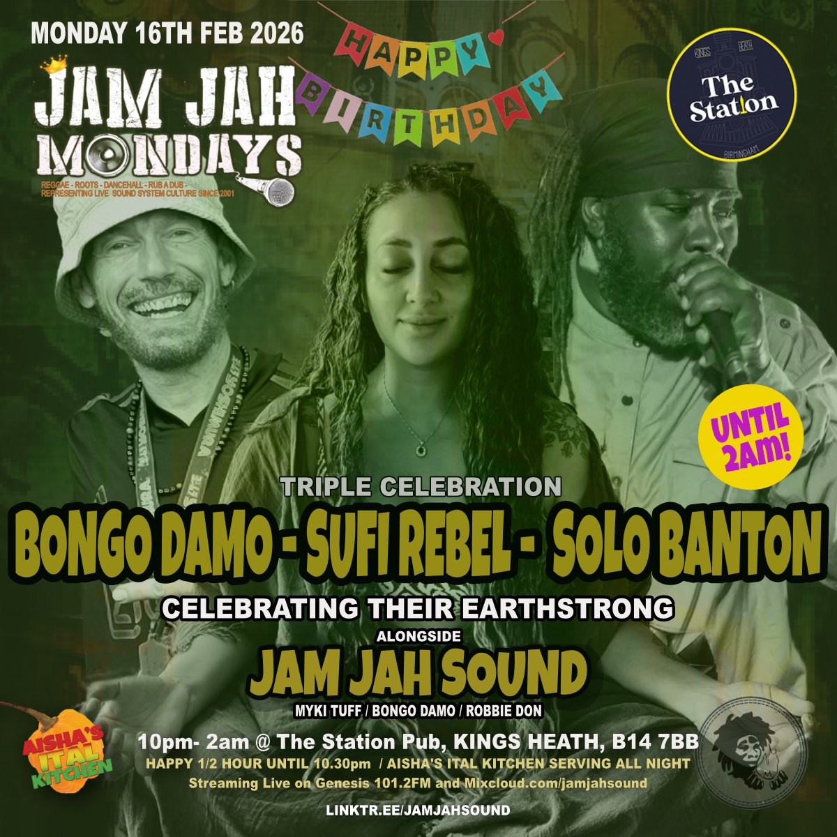 Jam Jah Mondays Triple BDay Party ft. SOLO BANTON & Sufi Rebel