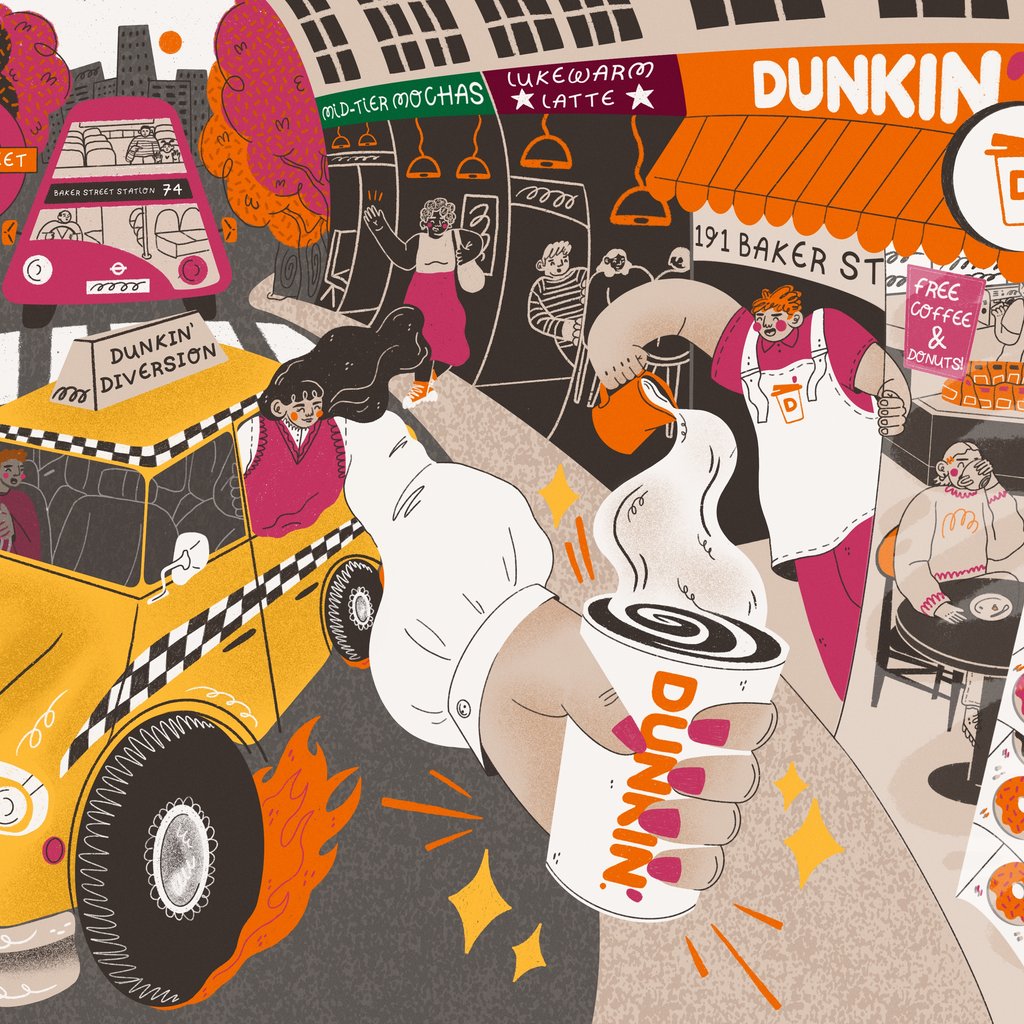 Free Coffee DUNKIN' Diversion Dunkin' Baker Street London Thu 7th