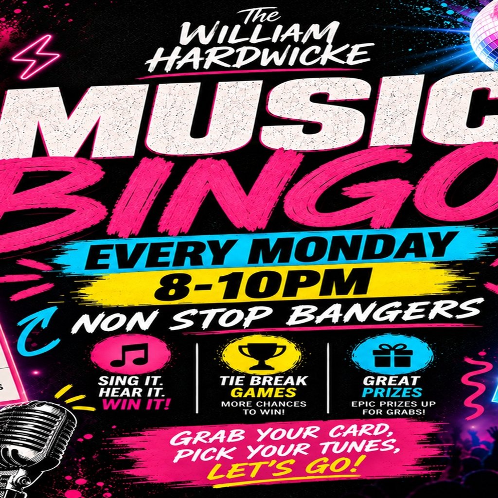 Music Bingo!! at The William Hardwicke, Bognor Regis