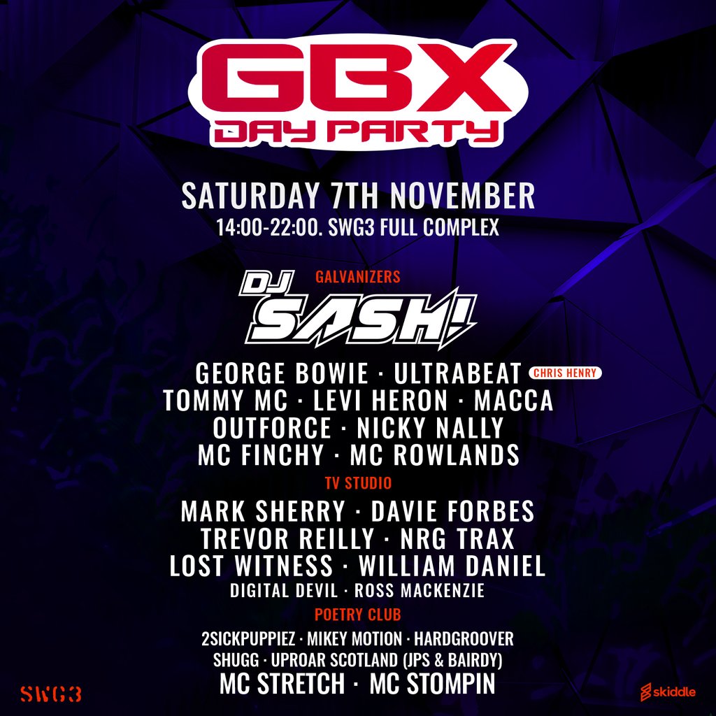 GBX Day Party at SWG3, Glasgow