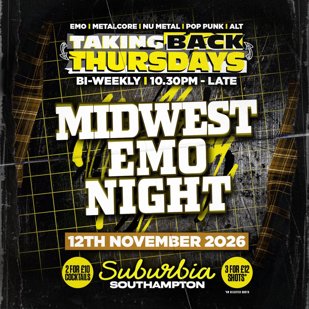 Taking Back Thursdays: MIDWEST EMO — gig artwork