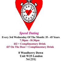 Speed Dating. 35 - 45 years. Wednesdays