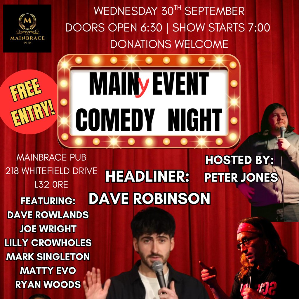 Main(y) Event Comedy Night at Mainbrace Pub, Liverpool