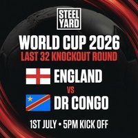England vs DR Congo | Last 32| World Cup 2026 Live at SYSheffield (Steel Yard)