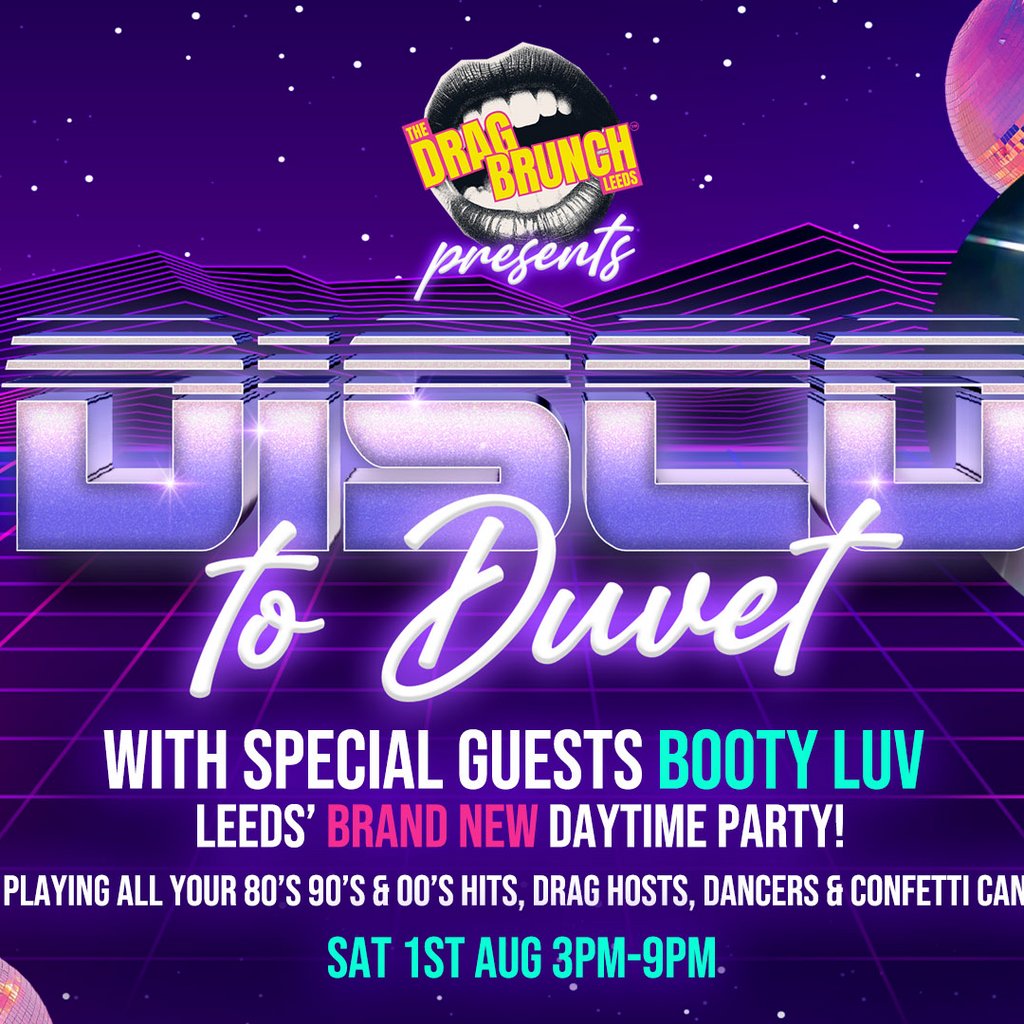 DISCO TO DUVET Ft Booty Luv live (Daytime club event)