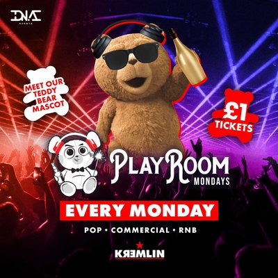 Playroom Mondays at Kremlin - £1 Entry & £3.50 Drinks