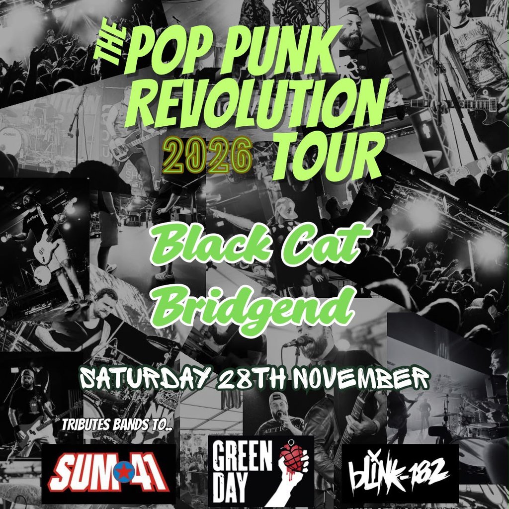 POP PUNK REVOLUTION TOUR @ BlackCat, Bridgend — gig artwork