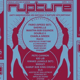 Rupture X Unity Underground BIRTHDAY EVENT