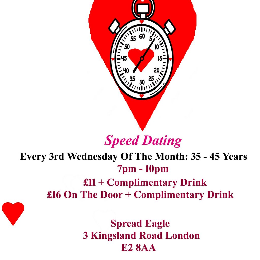 Speed Dating. 35 -  45 years. Wednesdays