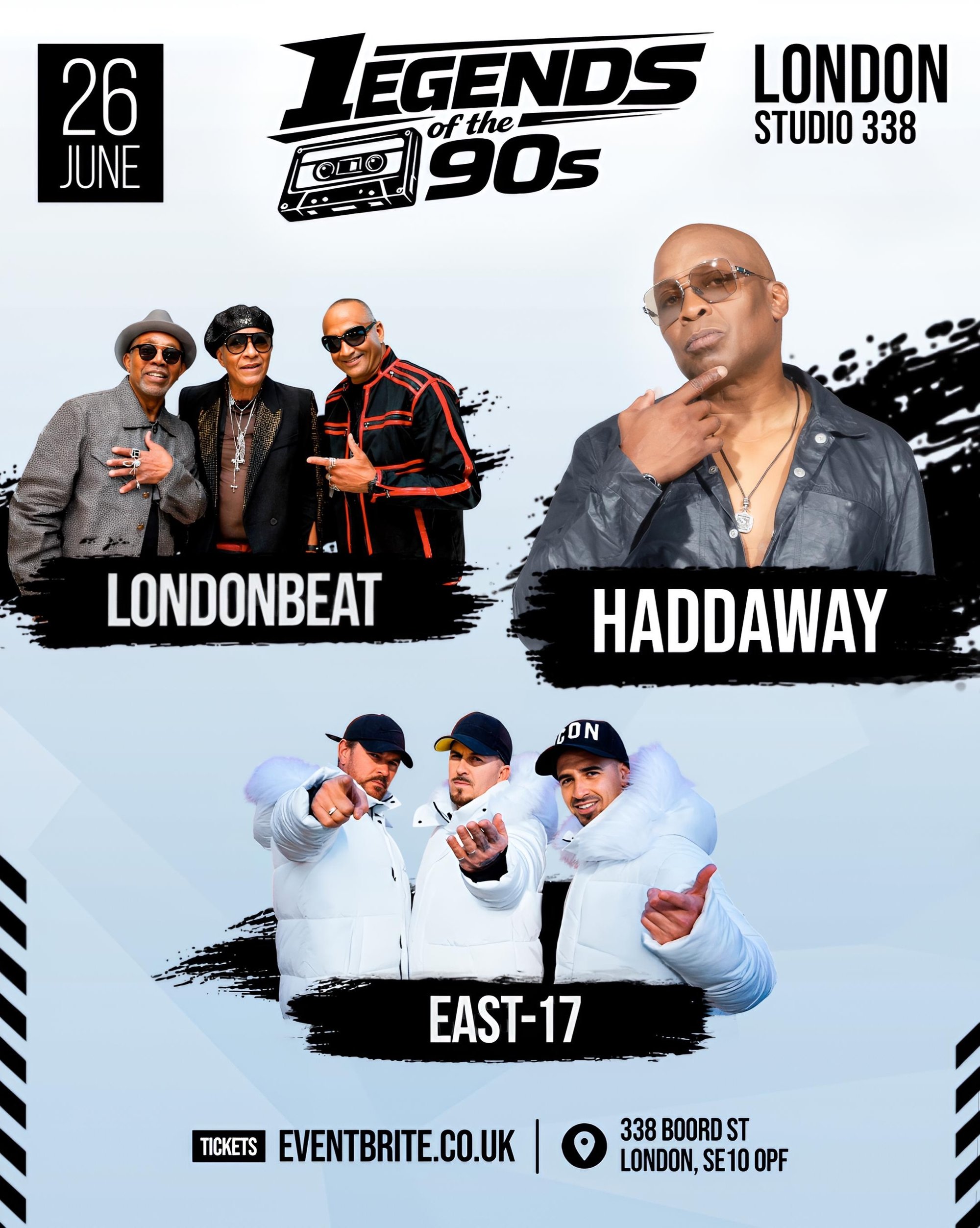 Tickets: LEGENDS of the 90s LIVE in London | Studio 338 Greenwich
