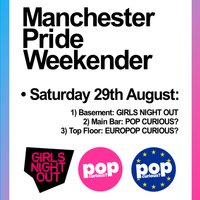 MCR Pride 3 room pop party (Sat 29th Aug) @ Joshua Brooks