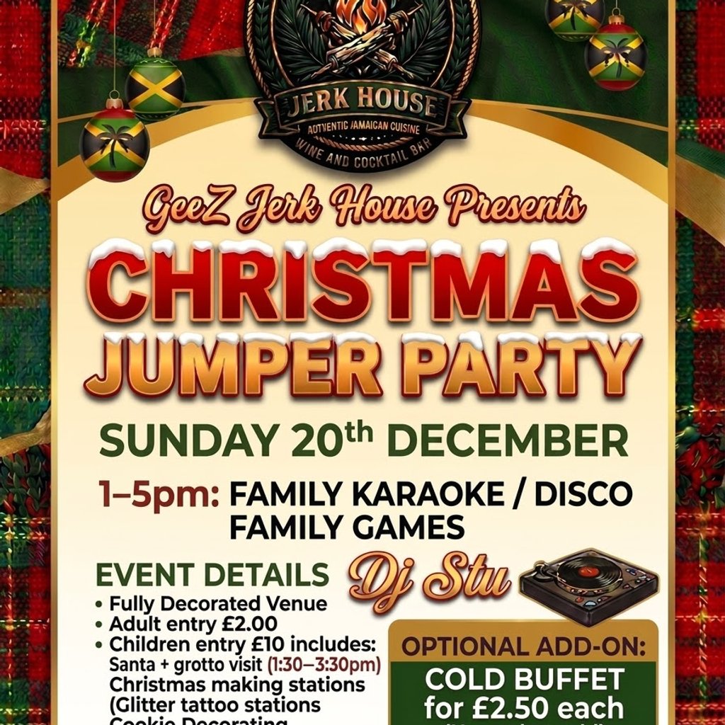 Family Event Christmas Jumper Party at Geez Jerk House, Kidderminster