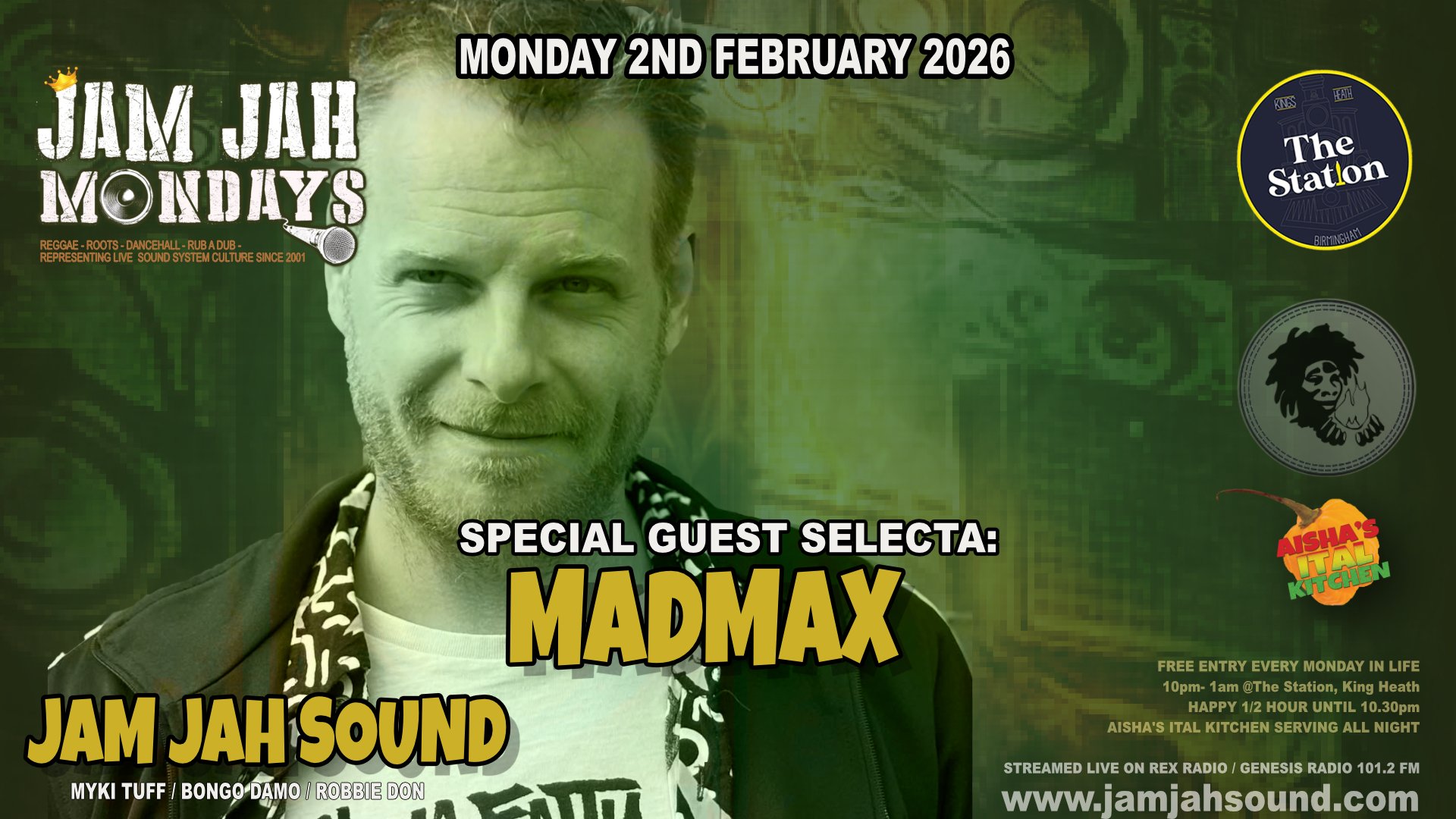 Tickets: Jam Jah Mondays ft. MadMax | The Station Pub Birmingham