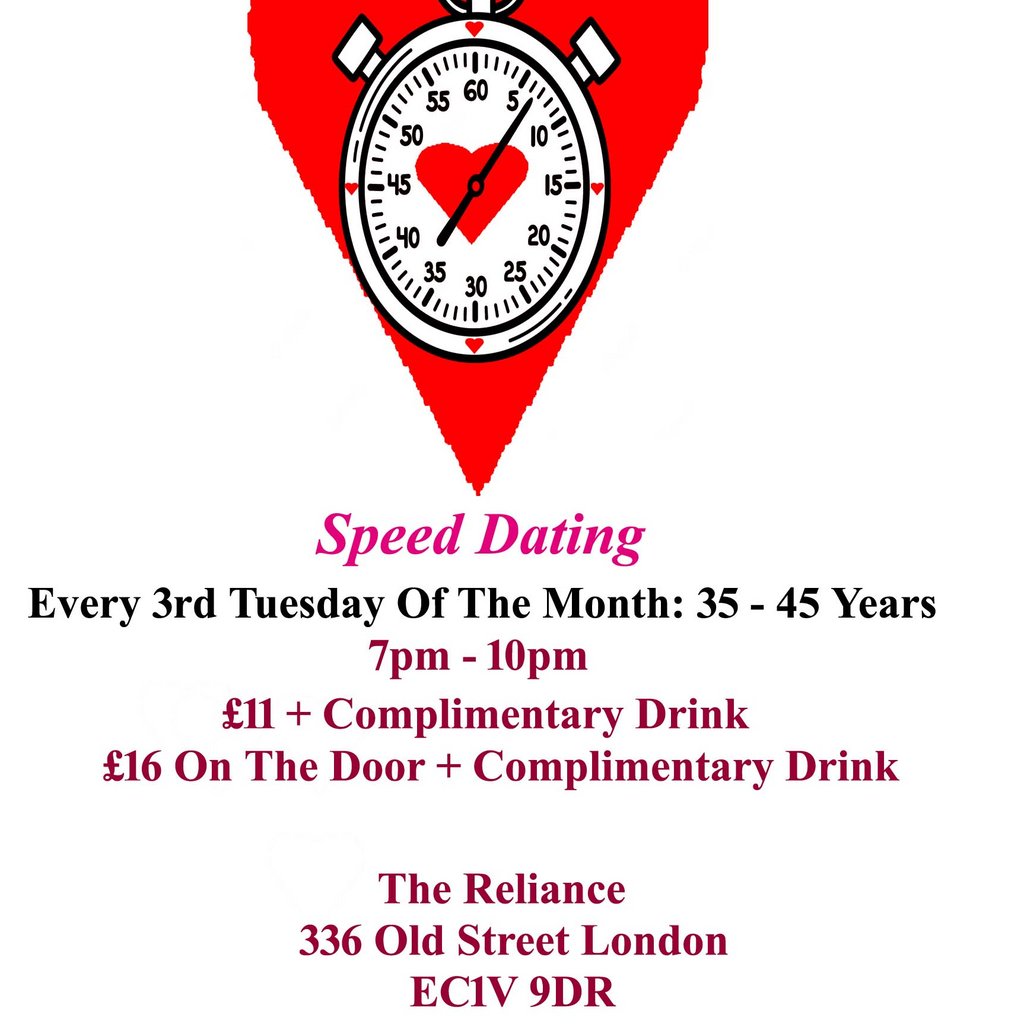 Speed Dating. 35 -  45 years. Tuesdays