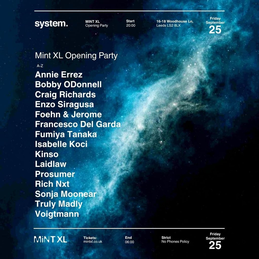 system. presents Mint XL Opening Party