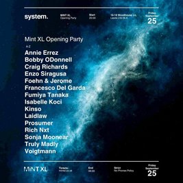 system. presents Mint XL Opening Party