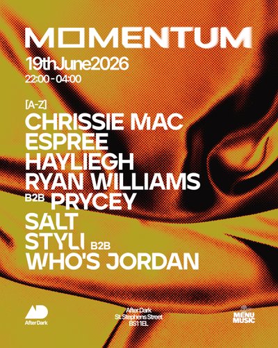 Tickets: Momentum X Menu Music | After Dark Bristol Bristol Fri 19