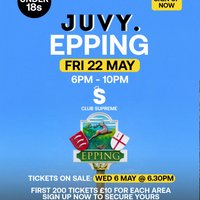 JUVY Under 18s  May Tour - Friday 22nd May - EPPING at Club Novo