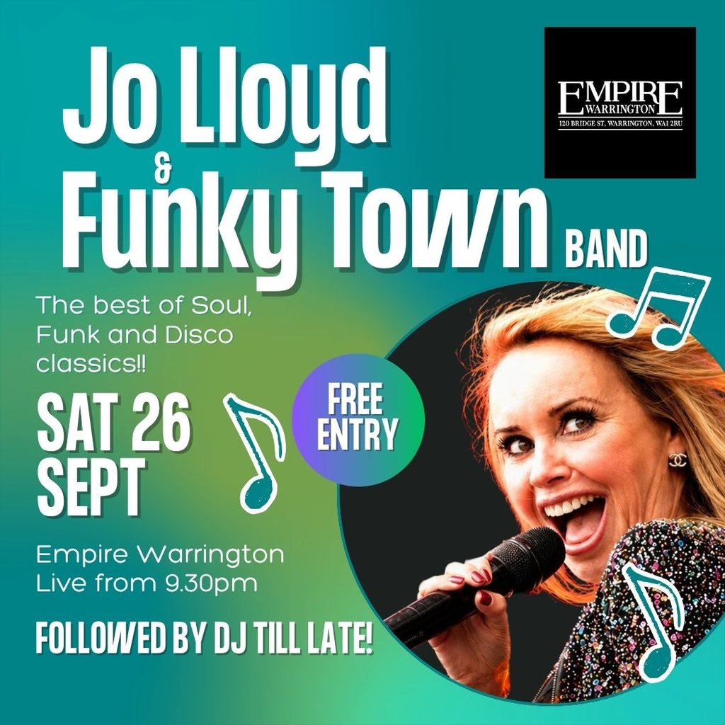 Jo Llyod and the Funky Town Band at Empire Warrington, Warrington