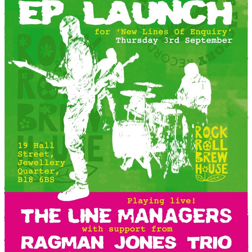 The Line Managers EP Launch — gig artwork