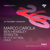 Shindig Boxing Day - Marco Carola, Syreeta, Ben Hemsley & more at Digital