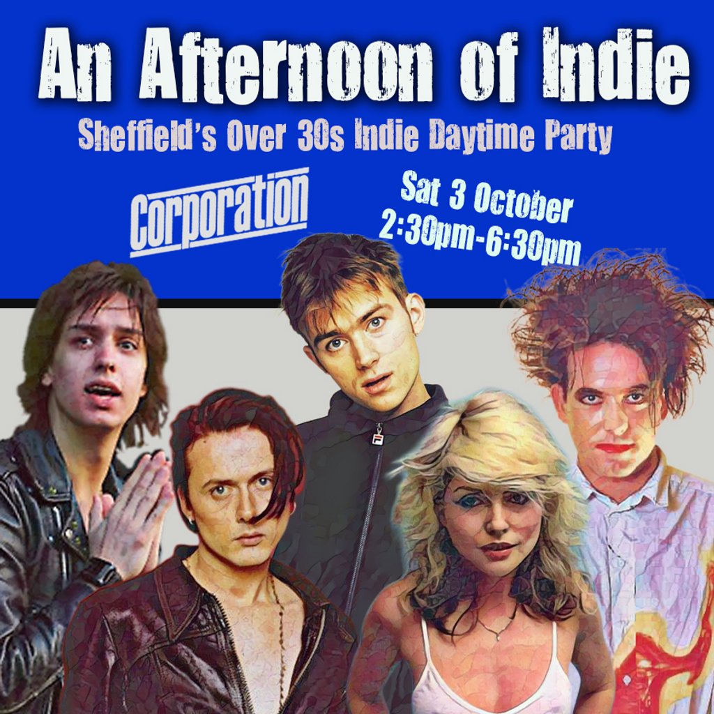 An Afternoon of Indie: SHEFFIELD (Over 30s Only) 2:30pm-6:30pm Image