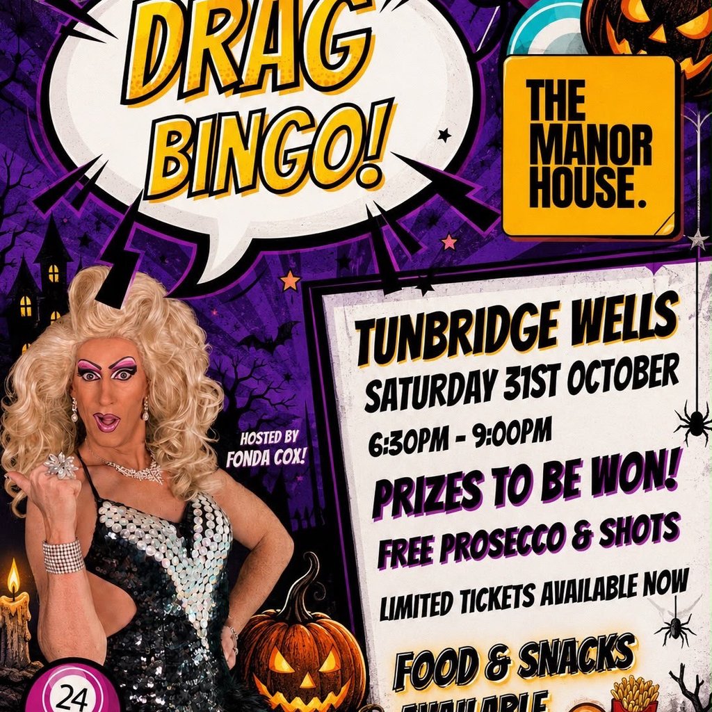 Halloween Fonda Cox Drag Bingo Tunbridge Wells at The Manor House Tunbridge Wells, Tunbridge Wells