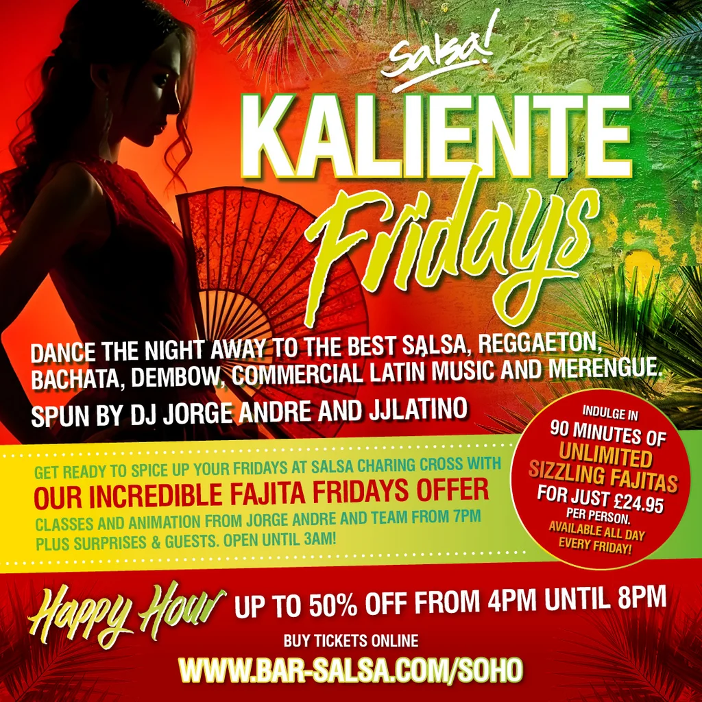 Kaliente Fridays FREE Entry B4 7pm - Dance Class 7pm HappyHr