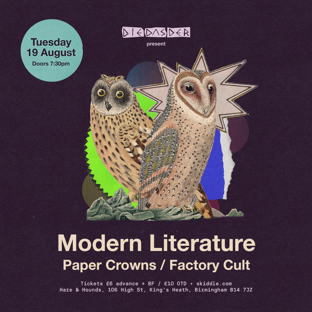 DIE DAS DER present Modern Literature, Paper Crowns & More, 19 August | Event in Birmingham | AllEvents