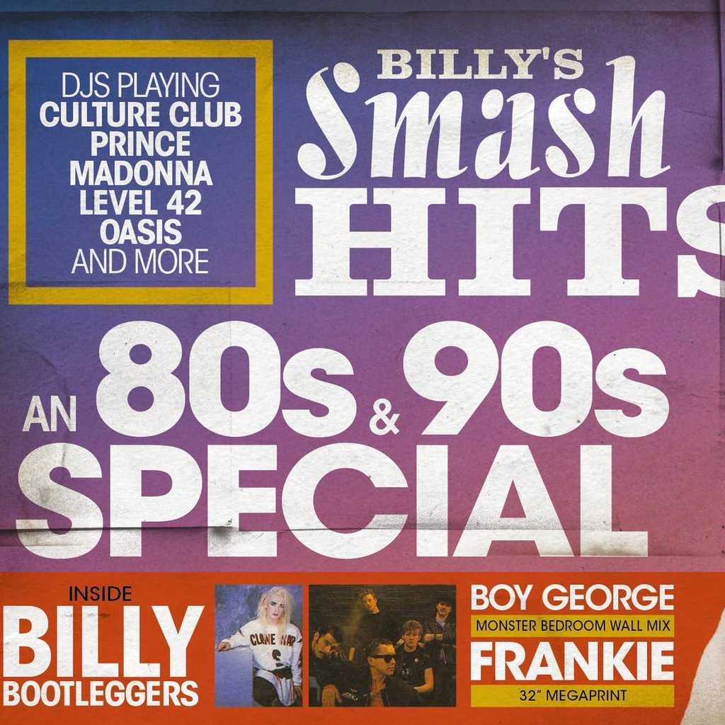 BILLY'S SMASH HITS - 80s & 90s Party Every Sunday