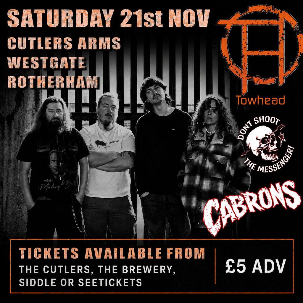 Towhead, Cabrons + Don't Shoot the Messenger — gig artwork