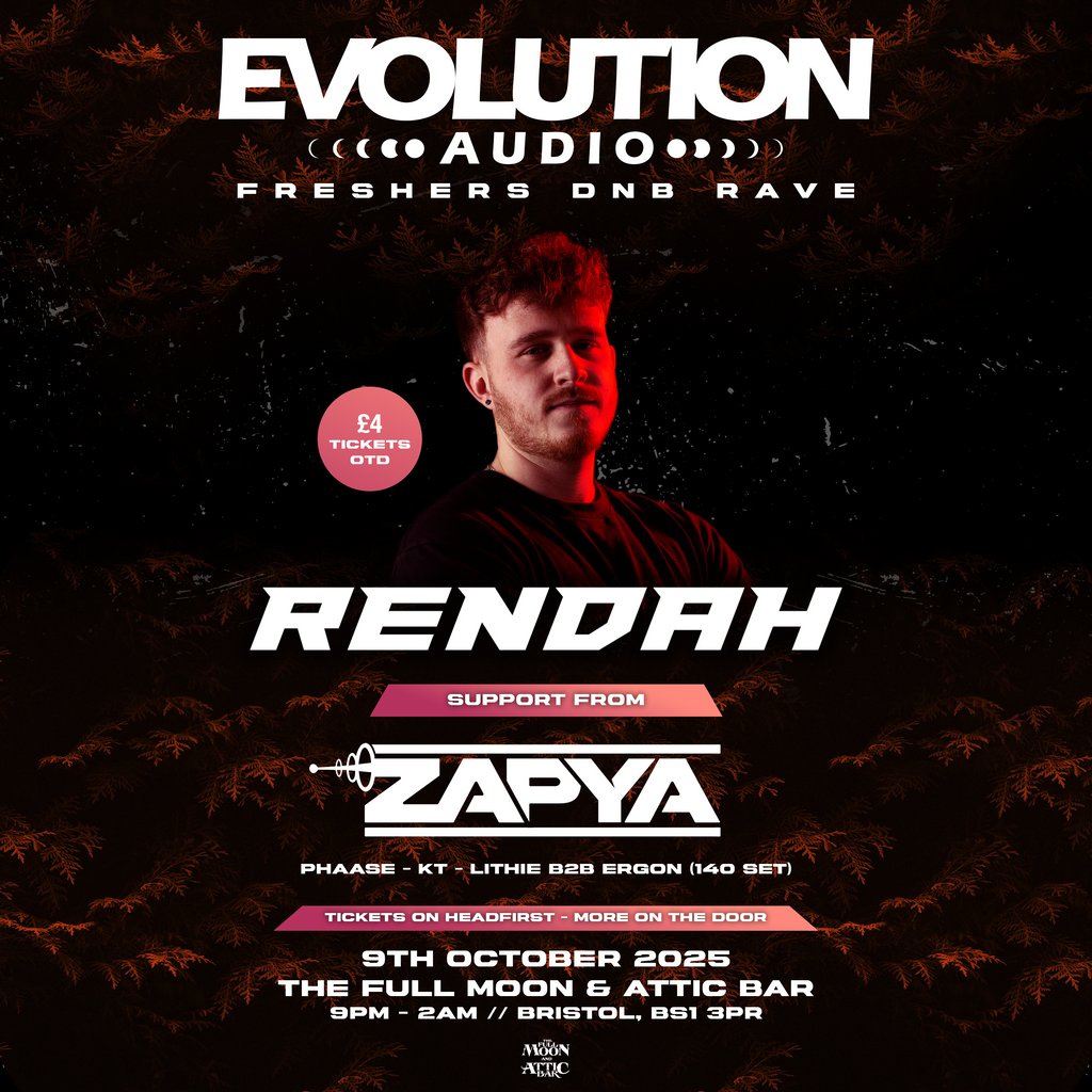 Evolution Audio Presents: Rendah [FRESHERS RAVE], 9 October | Event in Bristol | AllEvents