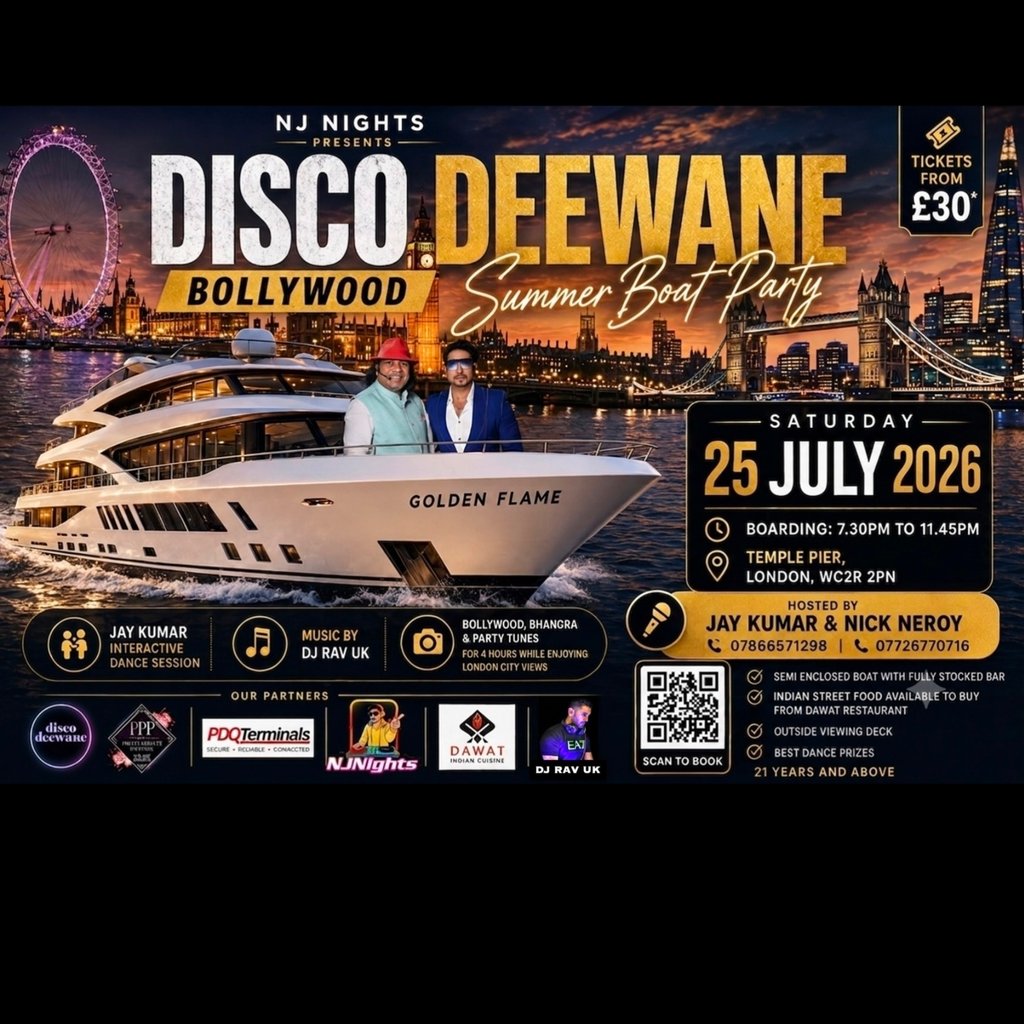 Disco Deewane Summer Bollywood Boat Party -Saturday 25thJuly2026