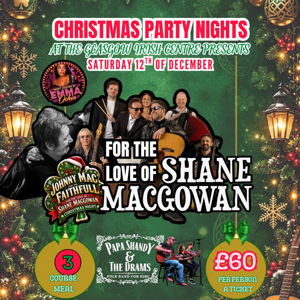 Christmas in the Glasgow Irish Centre Presents Pogues Tribute at Graces Glasgow, Glasgow