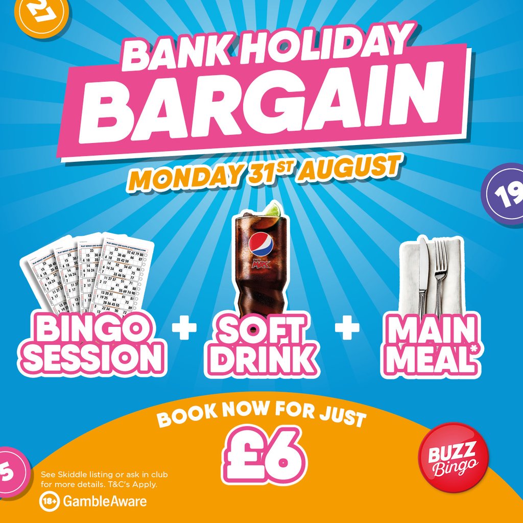 Bank Holiday Bargain - Buzz Bingo Morecambe 31/08