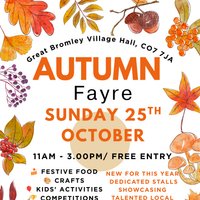 Autumn Family FUNDAY Fayre at Great Bromley Village Hall
