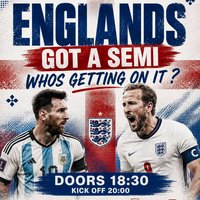 ENGLAND v ARGENTINA on the BIG SCREEN in Salford + afterparty at Concept Haus