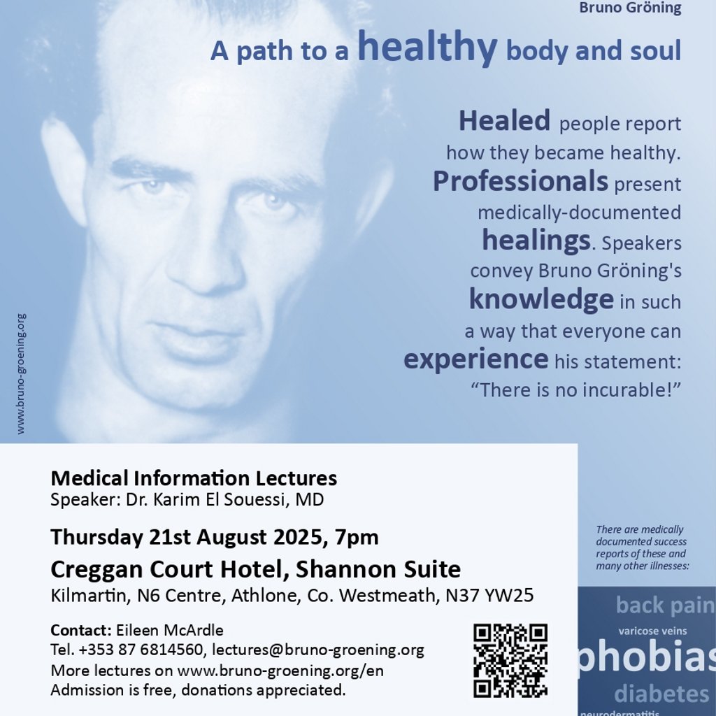 MEDICAL INFORMATION LECTURE A Path to a Healthy Body and Soul, 21 August | Event in Athlone | AllEvents