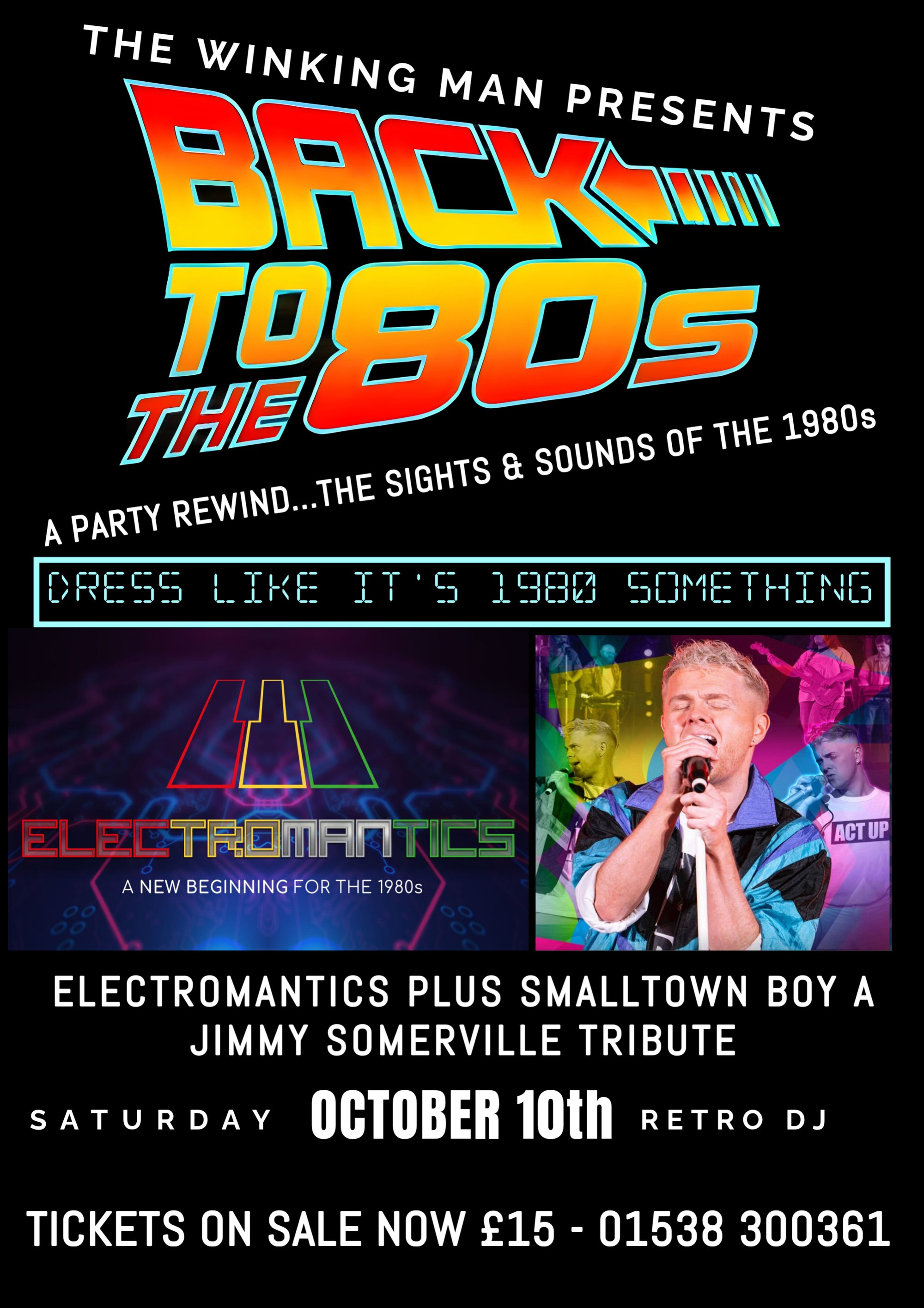 Tickets: Back to the 80s number two | The Winking Man Leek Sat 10