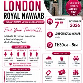 Muslim Marriage Events London - 3 Age Groups | 7th November 2026