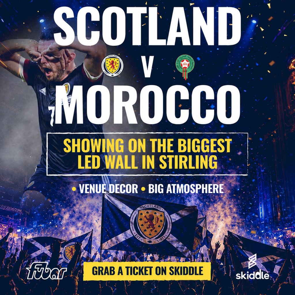 Tickets: Scotland v Morocco Live at Fubar | World Cup 2026 | Fubar Stirling Fri 19 June 2026