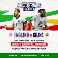 Hackney Wick Fanzone: England vs Ghana at Colour Factory London