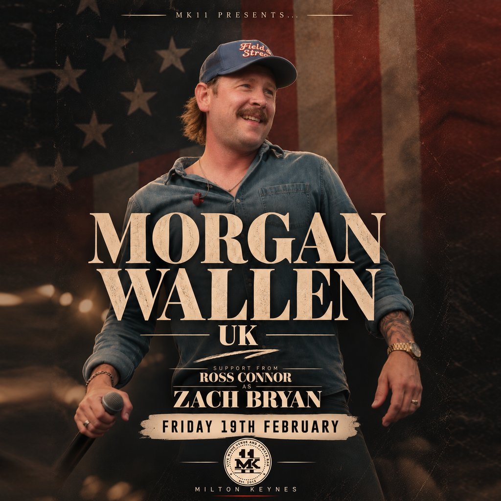 Morgan Wallen UK / MK11 Milton Keynes — gig artwork